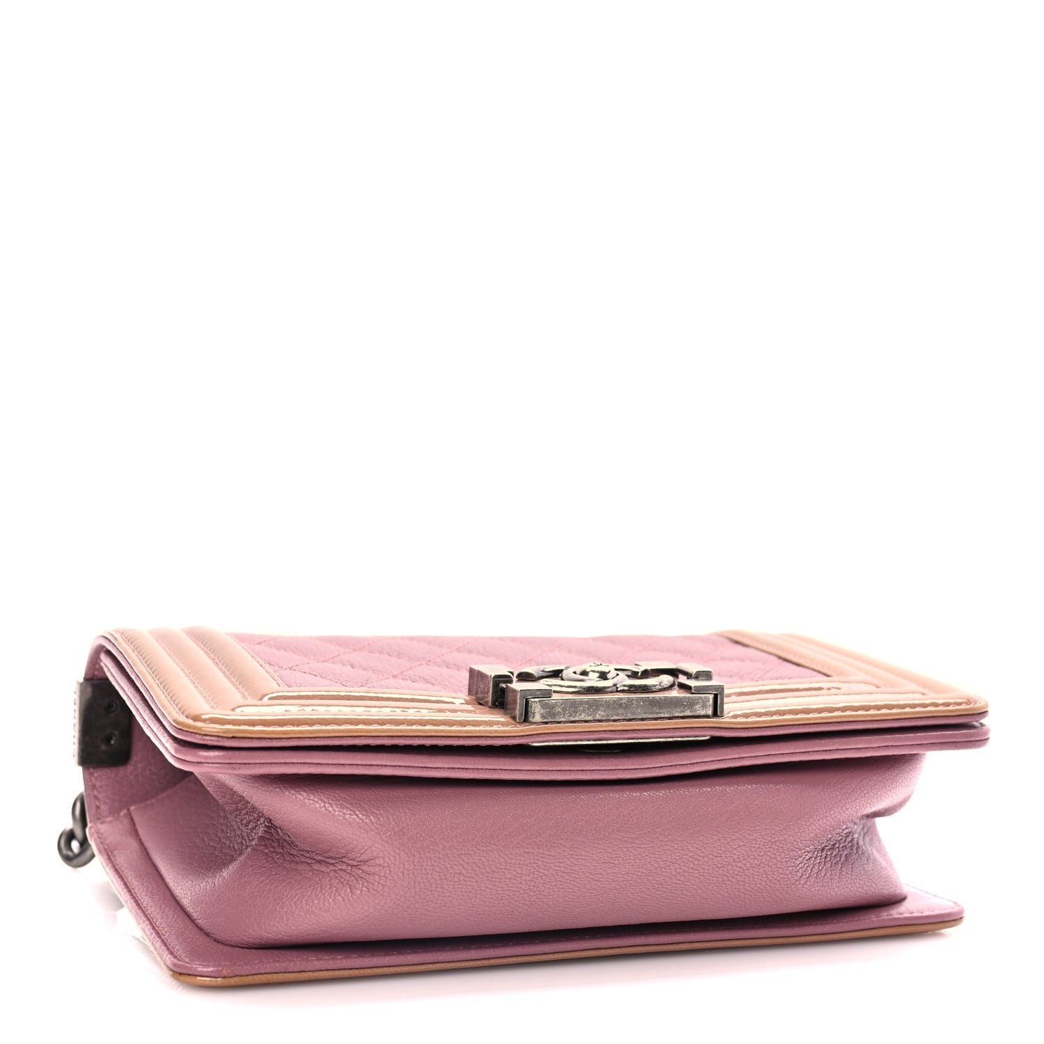 Chanel Goatskin Quilted Patent Small Duo Boy Flap Pink 3 of 9