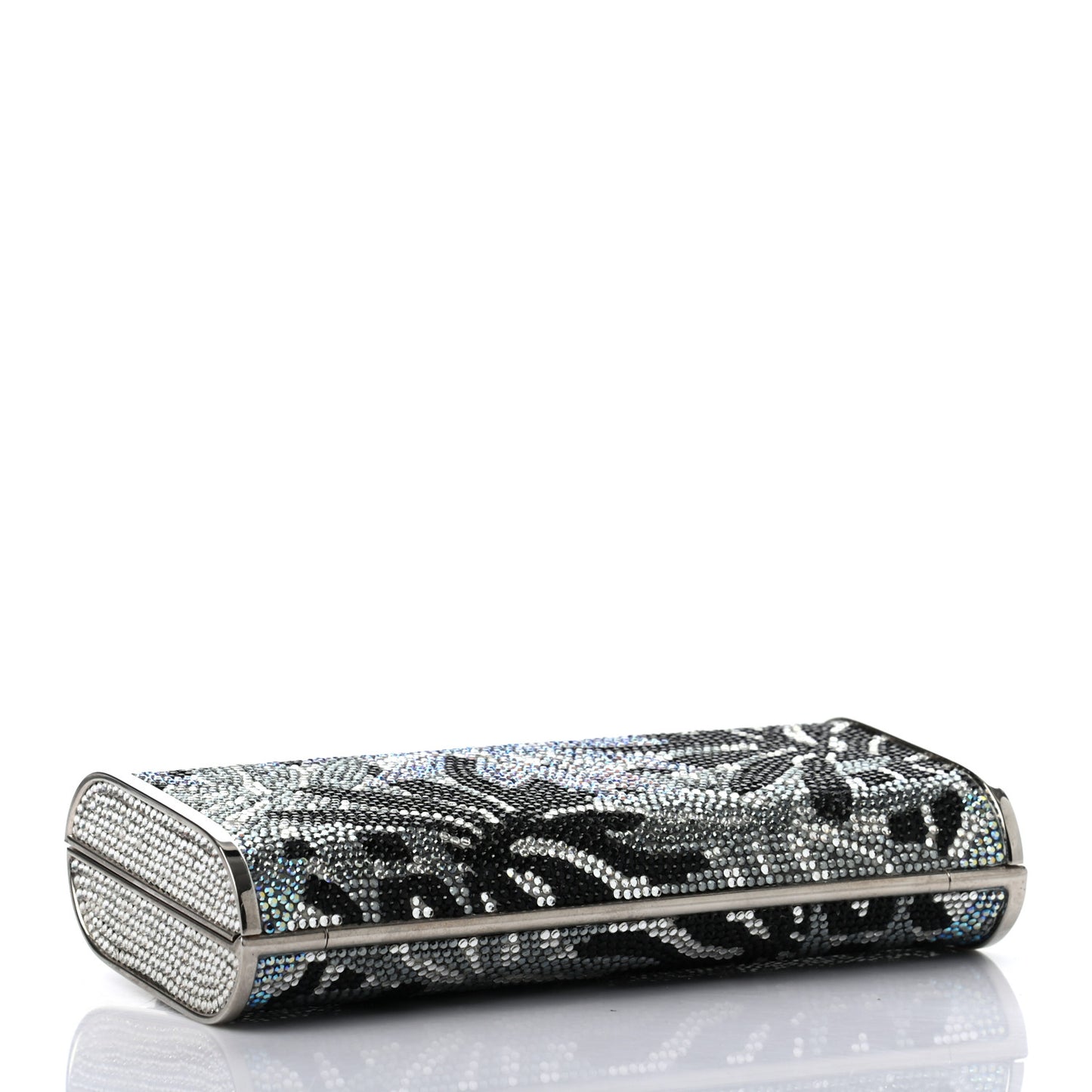 Swarovski Crystal Minaudiere Clutch Silver Multicolor