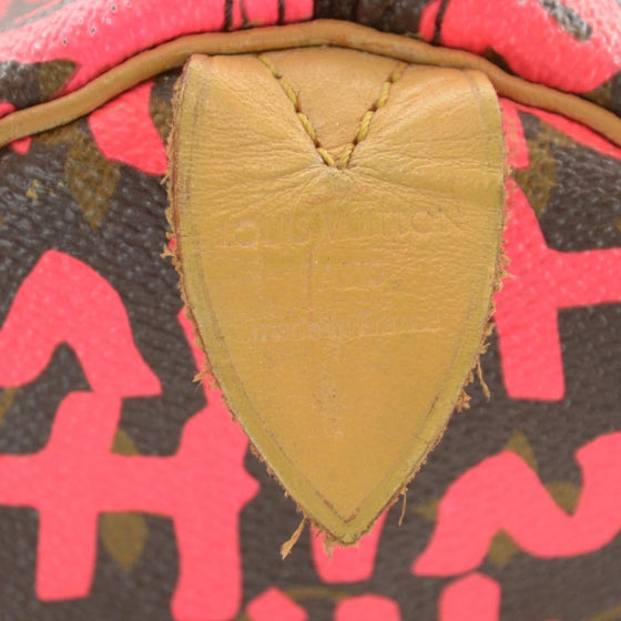 Monogram Graffiti Speedy 30 Fuchsia