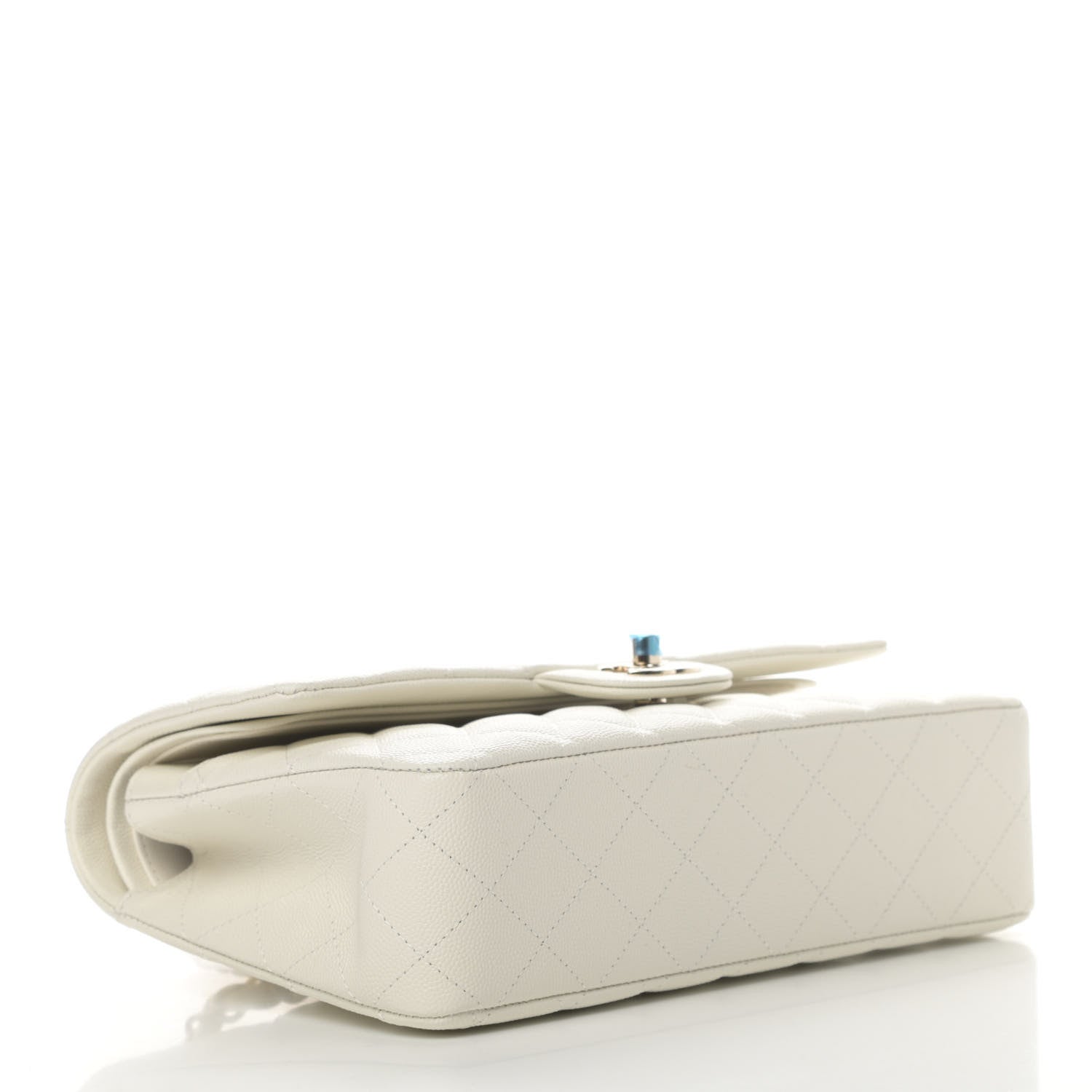 Chanel Caviar Quilted Medium Double Flap White 3 of 4