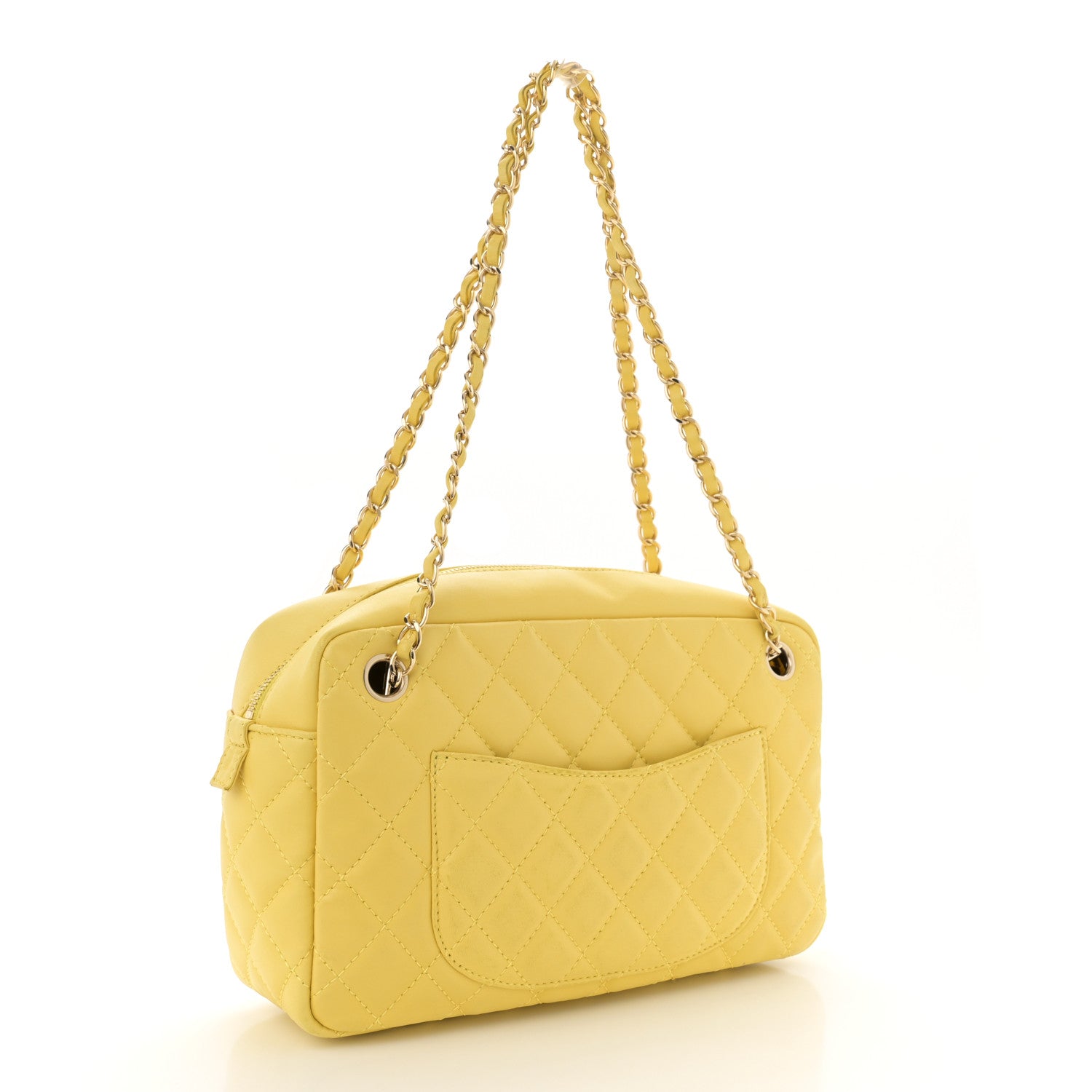 Chanel Calfskin Quilted Reissue Medium Camera Case  Yellow 3 of 15