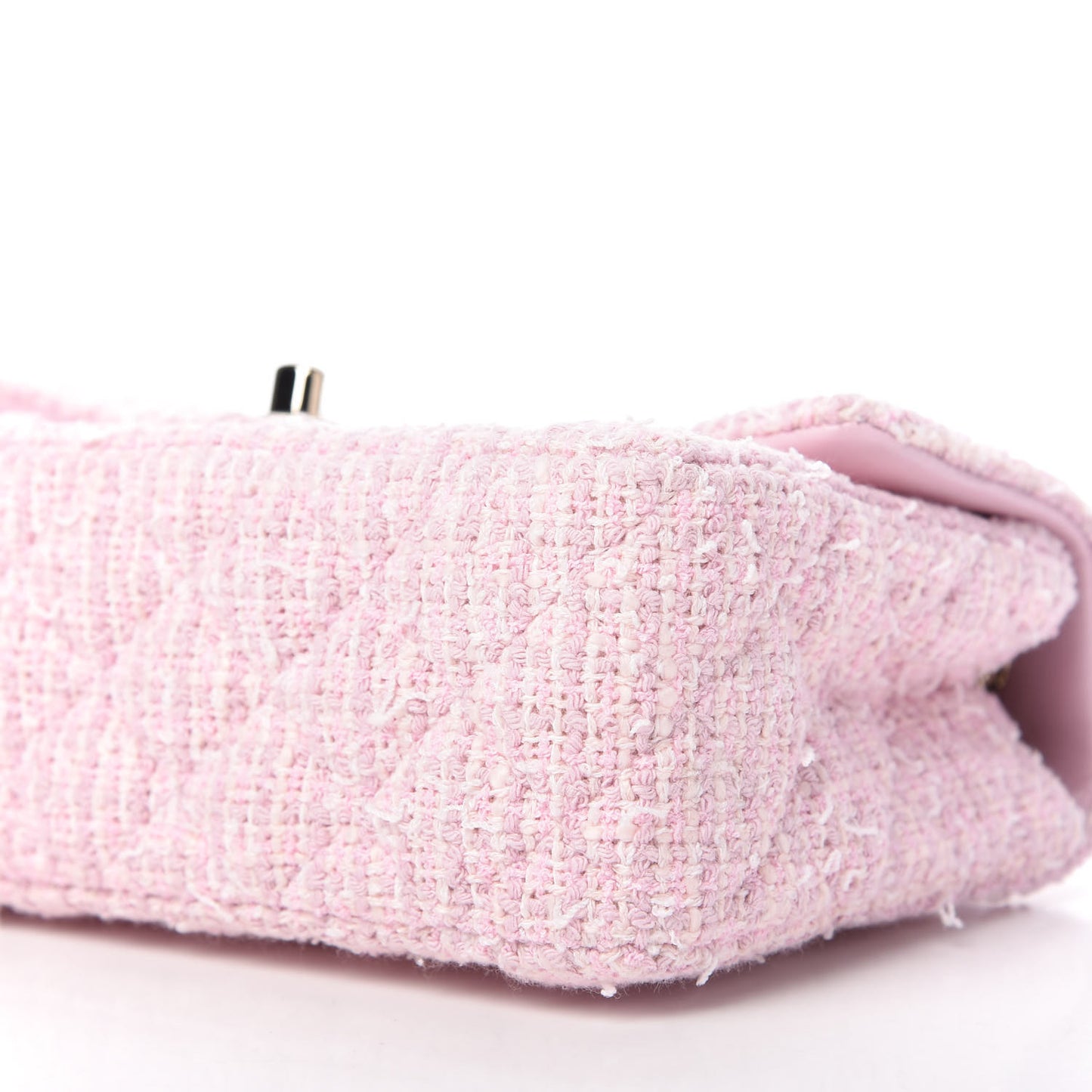 Tweed Quilted Mini Rectangular Flap Pink