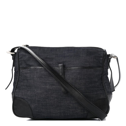 Prada Denim Goatskin Messenger Bleu 1 of 15