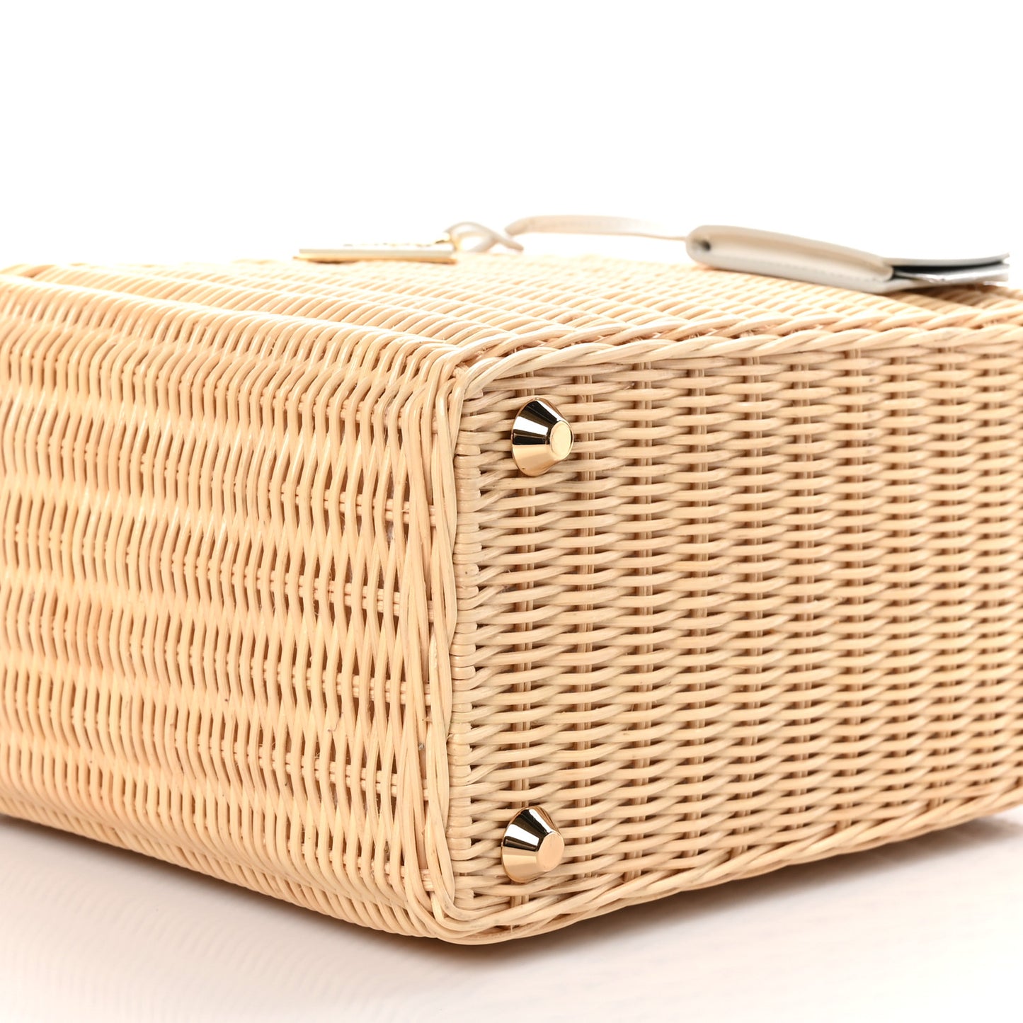 Wicker Canvas Tote Naturale White