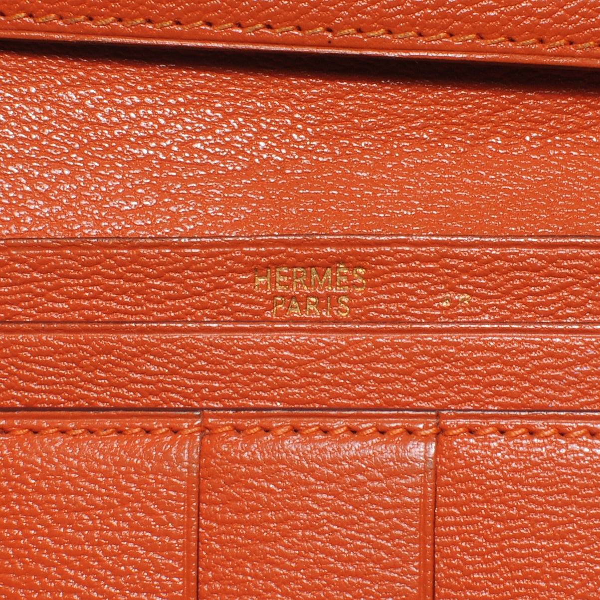 Hermes Niloticus Crocodile Diamond Bearn Wallet Orange 6 of 7