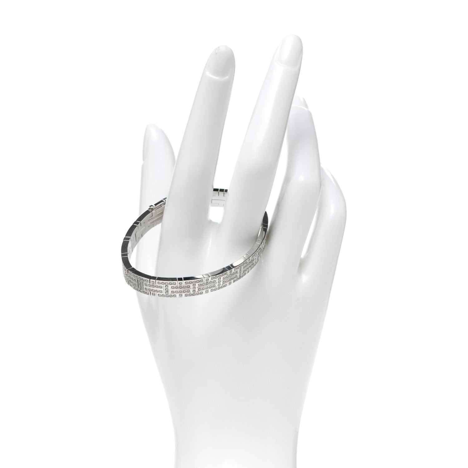 Hermes 18K White Gold Diamond Kilim Bracelet SH 2 of 6