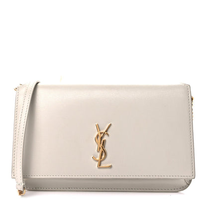 Saint Laurent Smooth Calfskin Monogram Phone Holder Crossbody Crema Soft 1 of 7