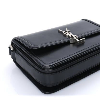 Saint Laurent Box Calfskin Monogram Medium Solferino Satchel  Black 7 of 7