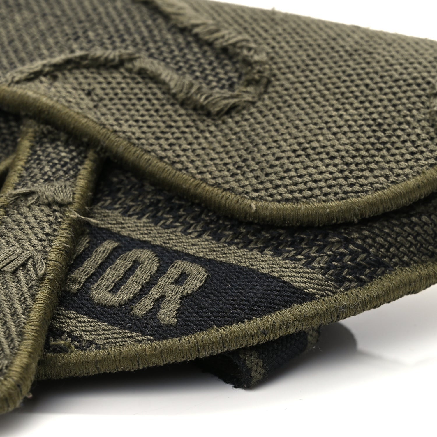 Christian Dior Canvas Embroidered Camouflage Saddle Belt Bag Green 9 of 9