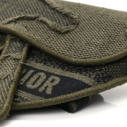 Christian Dior Canvas Embroidered Camouflage Saddle Belt Bag Green 9 of 9