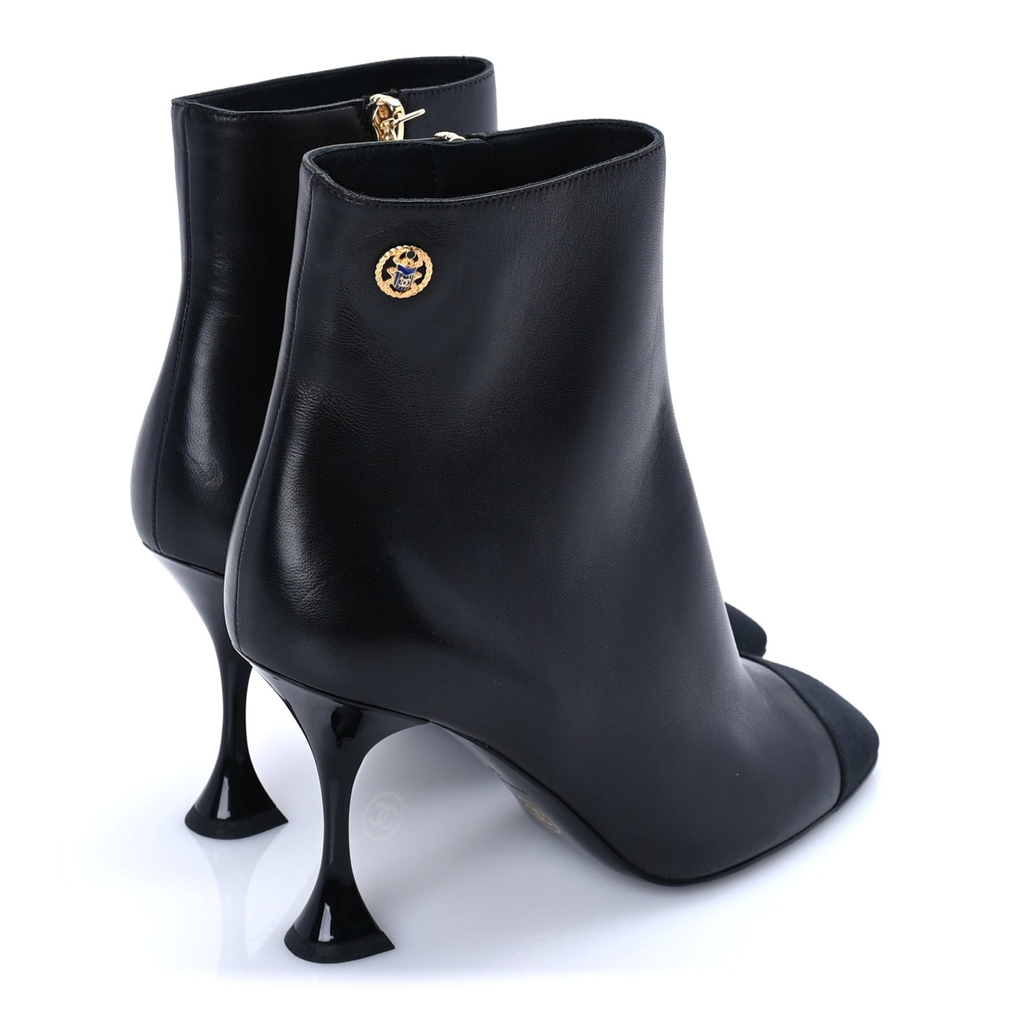 Calfskin Cap Toe Ankle Boots 37