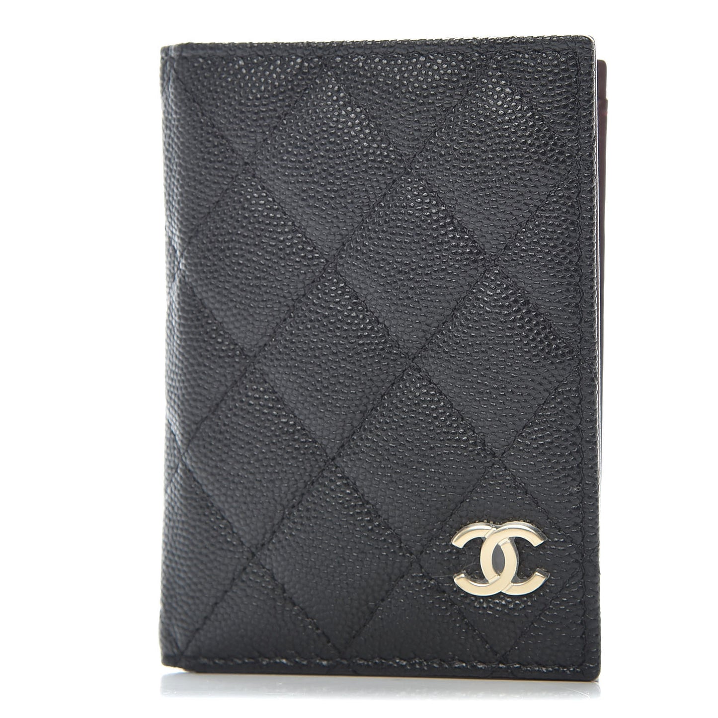 Caviar Quilted Card Holder Wallet Black