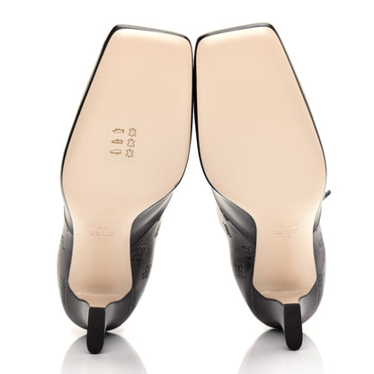 Fendi Vitello Karligraphy Embossed FFreedom Ankle Boots 39 Black 5 of 11