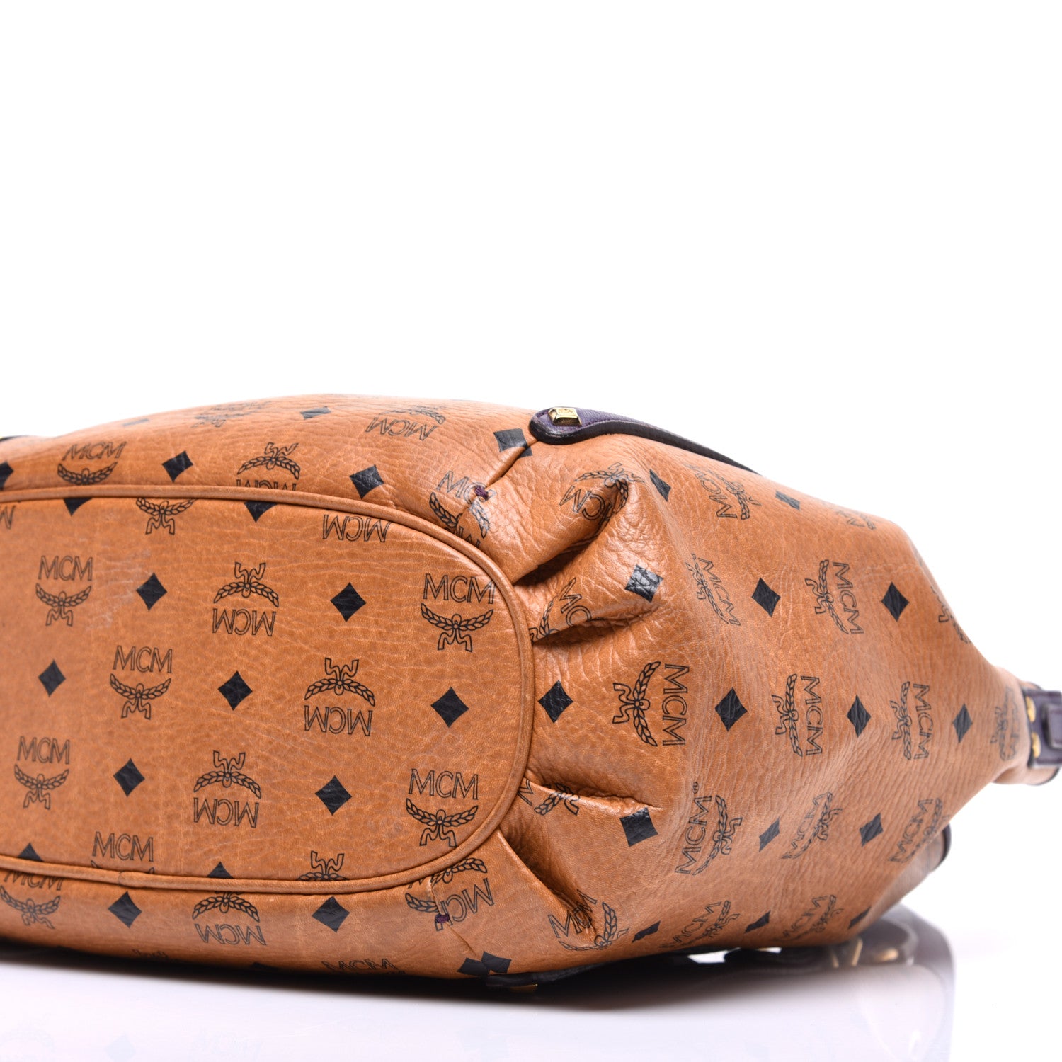 MCM Visetos Drawstring Shopper Cognac Purple 8 of 9