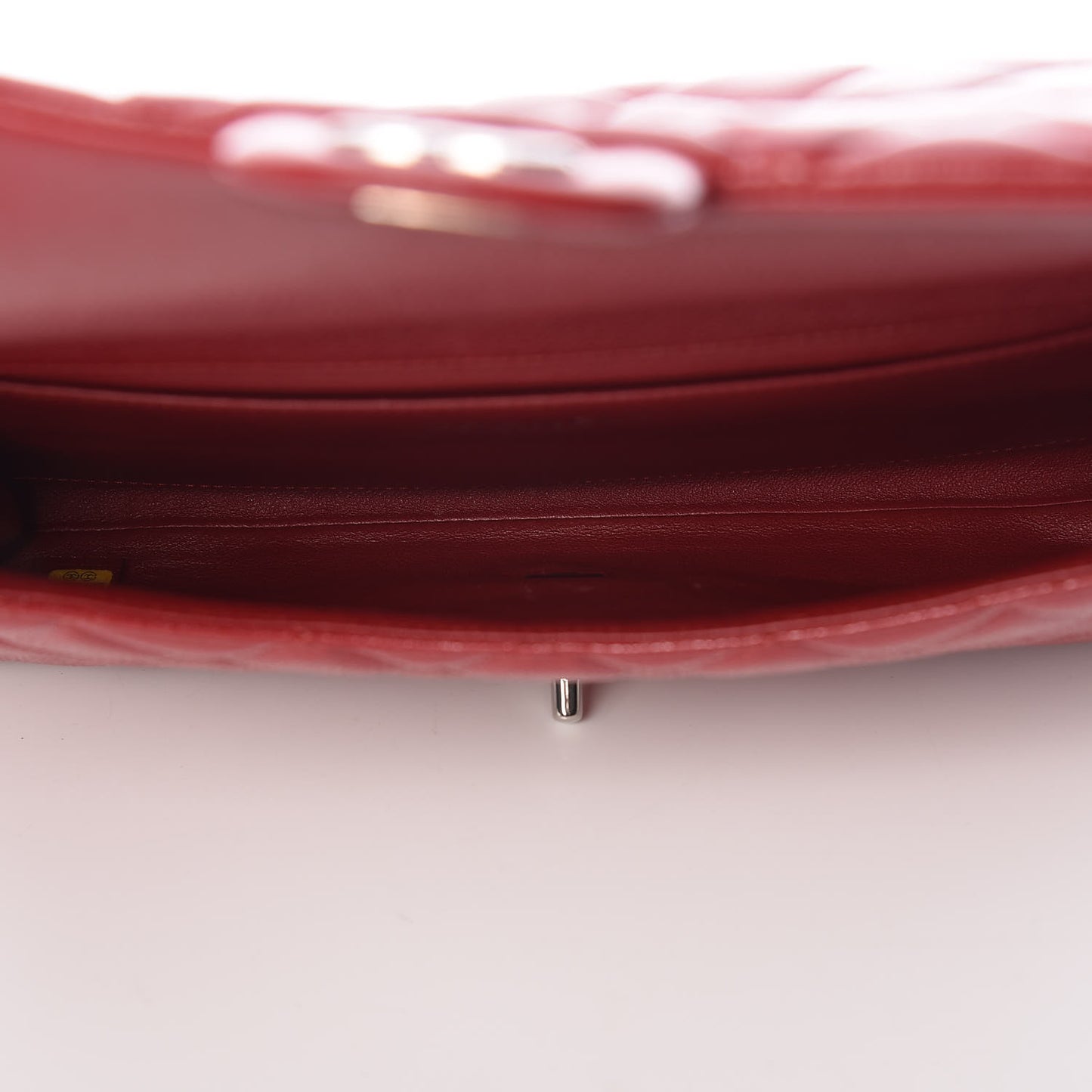 Caviar Quilted Clutch With Chain Flap Dark Red