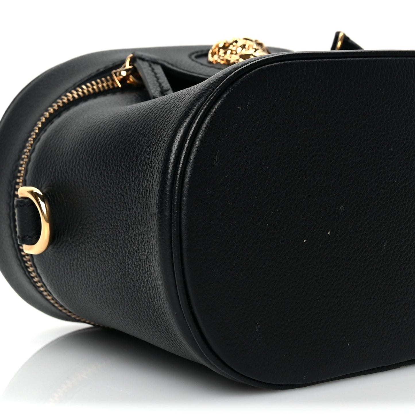Grained Calfskin La Medusa Mini Shoulder Bag Black