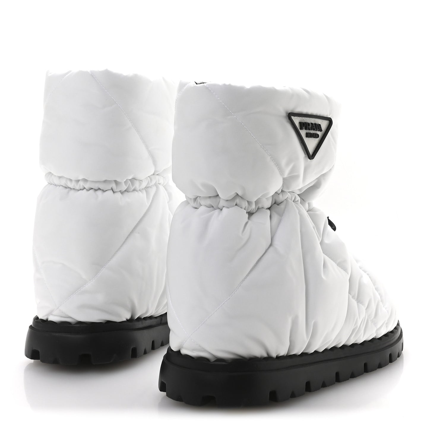 Re-Nylon Piuma Triangle Logo Padded Drawcord 20mm Snow Boots 37 Bianco