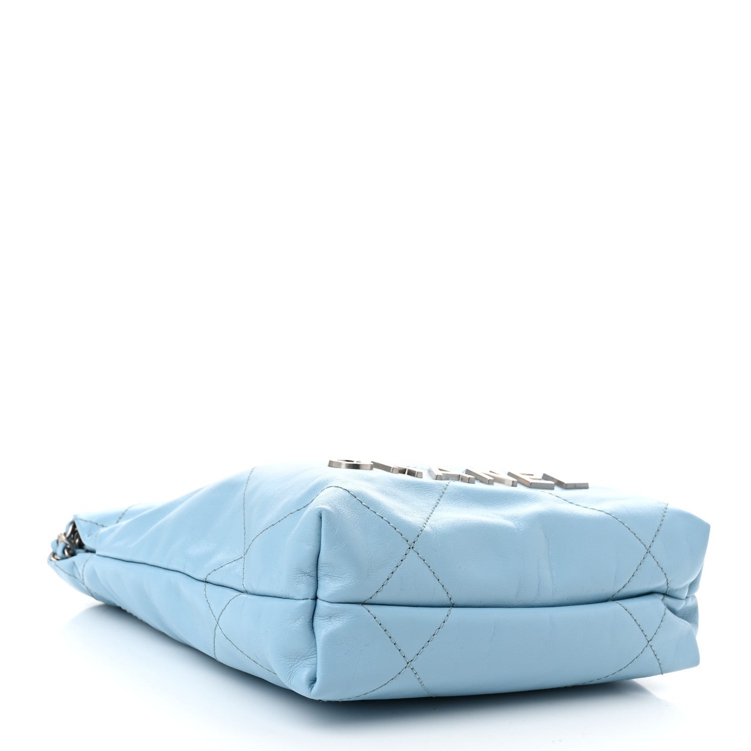 Chanel Shiny Calfskin Quilted Mini 22 Light Blue 4 of 7