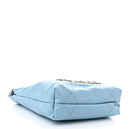 Chanel Shiny Calfskin Quilted Mini 22 Light Blue 4 of 7
