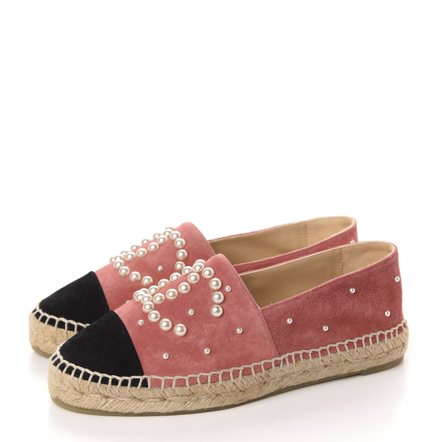 Chanel Suede Pearl CC Espadrilles 36 Pink 3 of 13