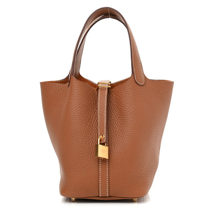 Hermes Taurillon Clemence Picotin Lock 18 PM Gold 1 of 9
