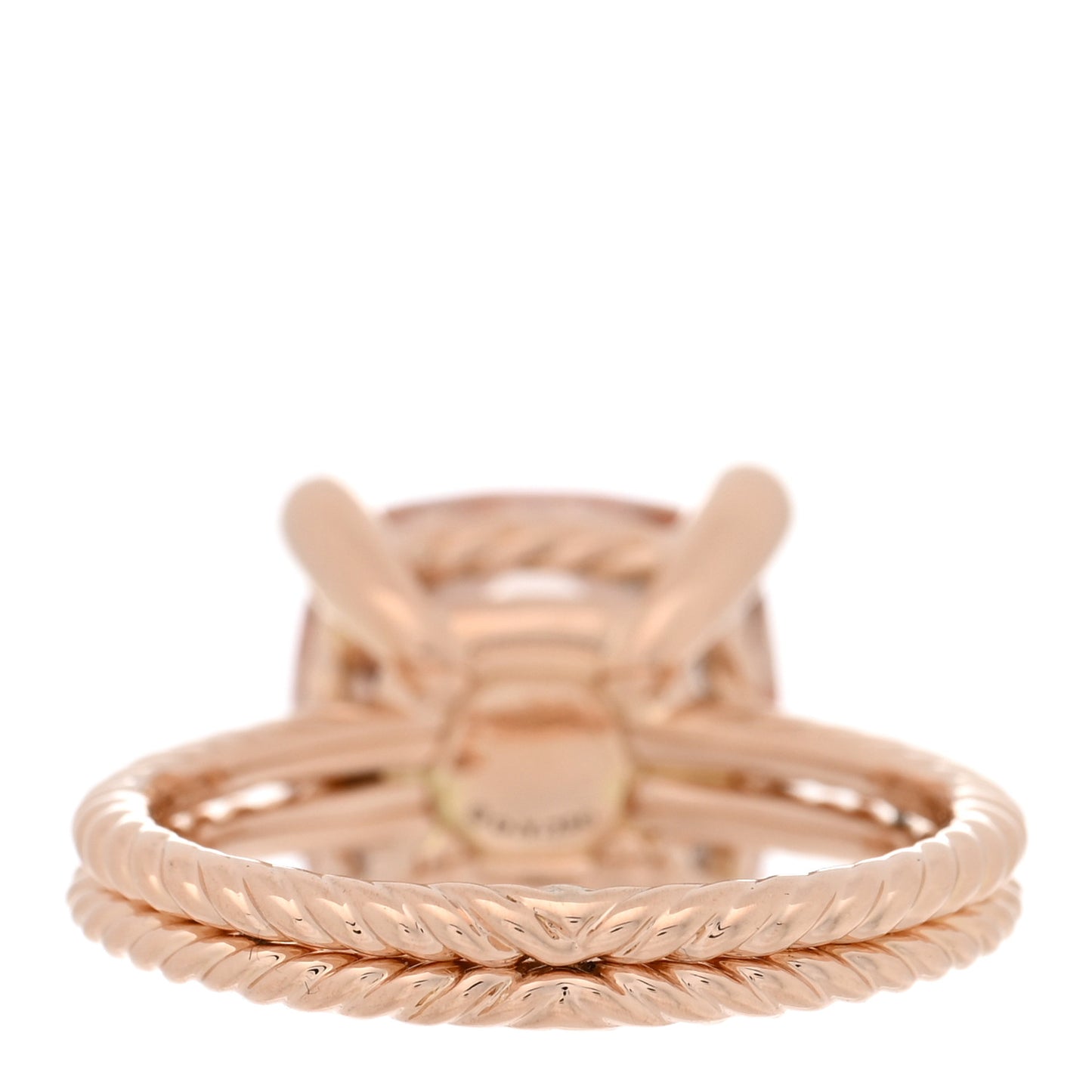 18K Rose Gold Diamond Morganite 11mm Chatelaine Ring 53 6.5