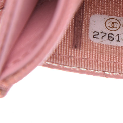 Chanel Iridescent Caviar Quilted Card Holder Rose Pink 8 of 9