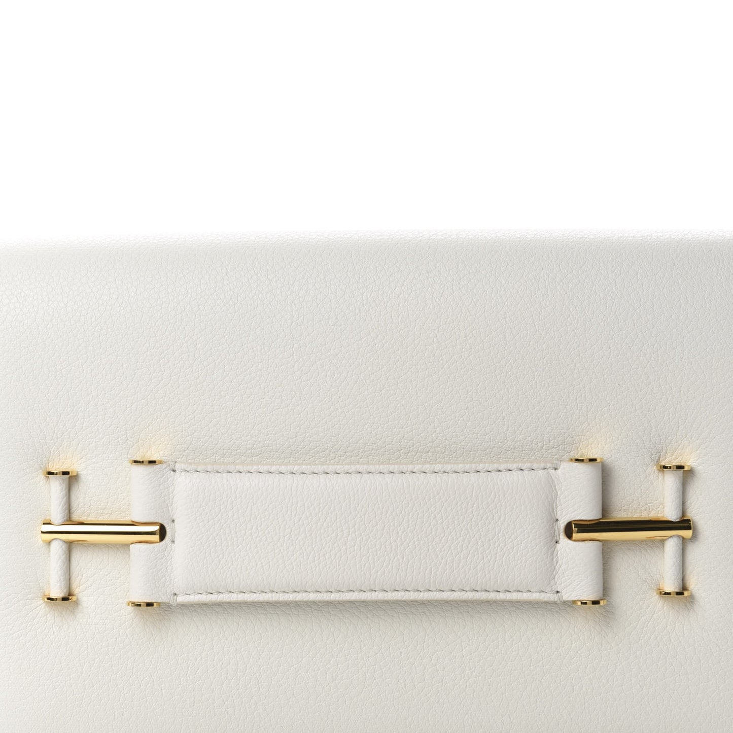 Grained Calfskin Small Tara Clutch White