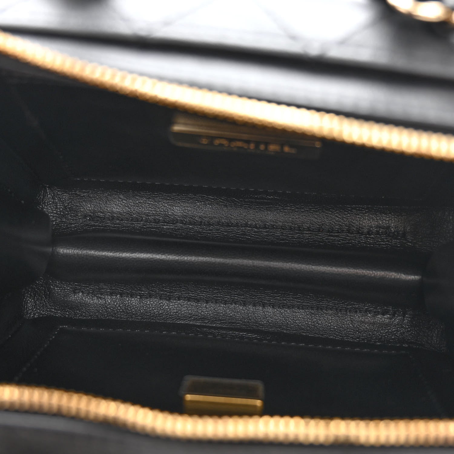 Chanel Calfskin Quilted Small Studded Square Vanity Case Black 5 of 10