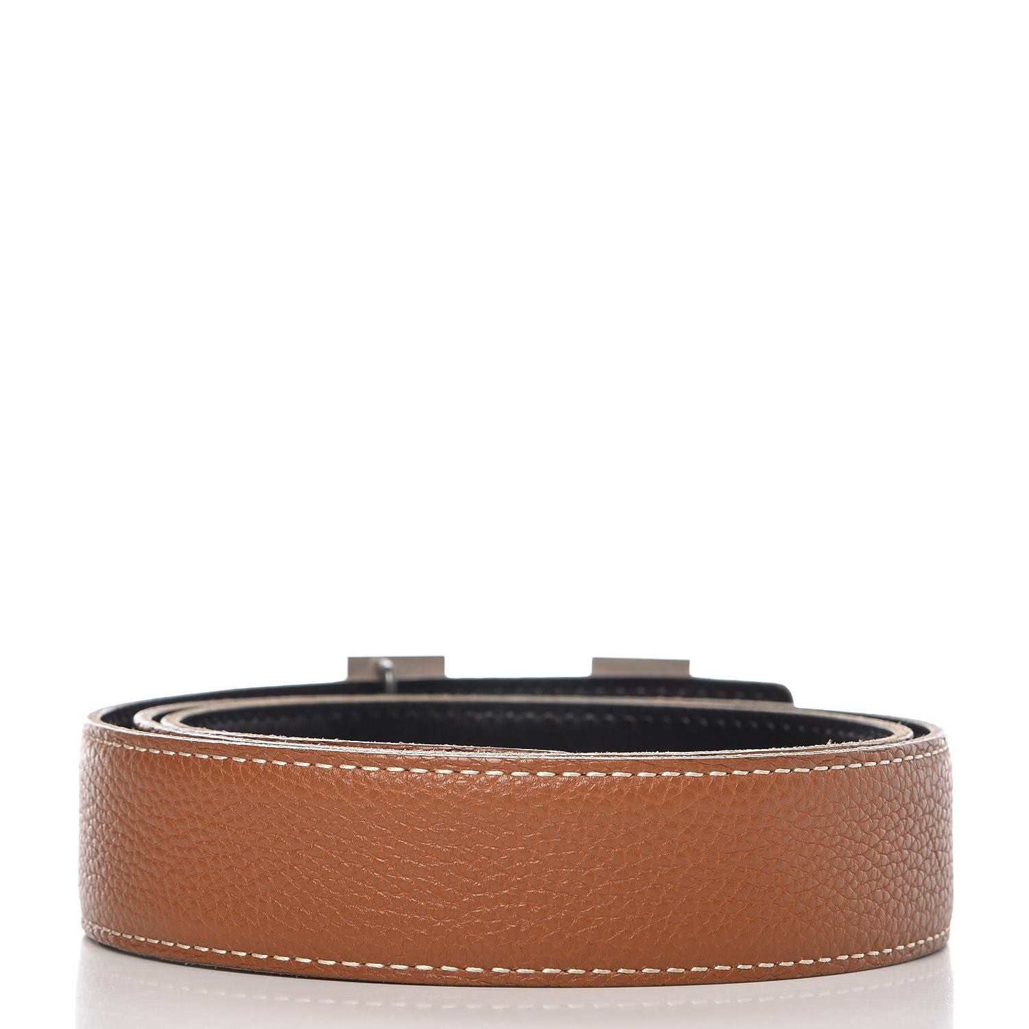 Hermes Box Togo 32mm H Belt 85 Black Gold 3 of 7