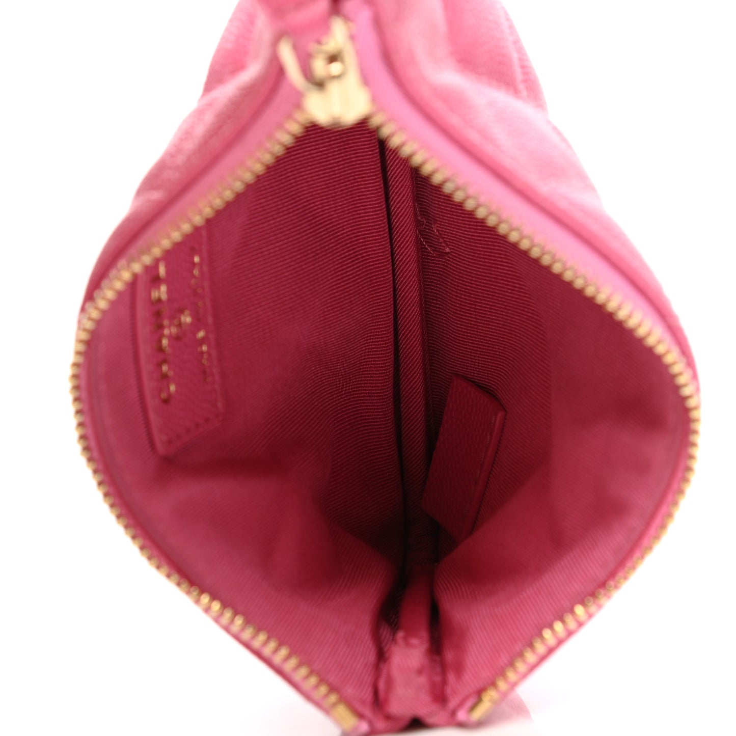 Caviar Quilted Small Cosmetic Case Pink