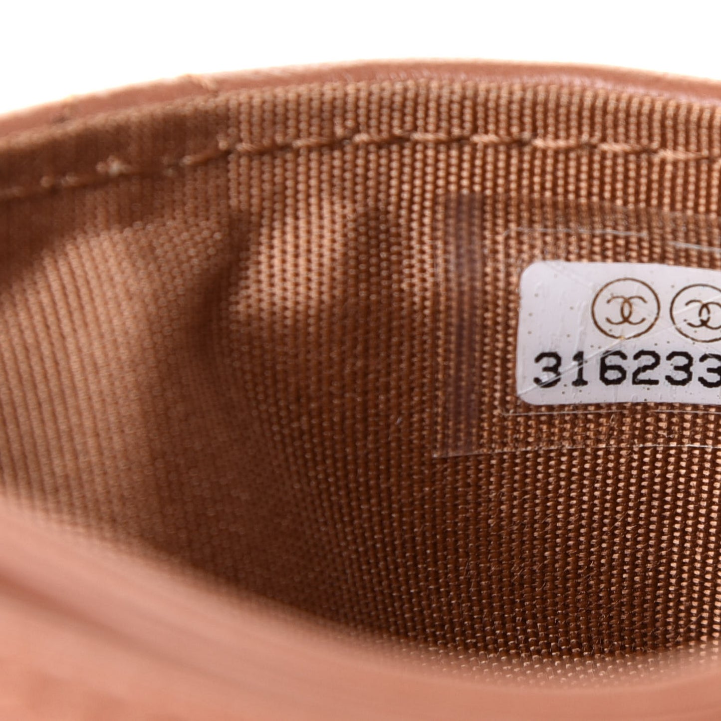 Lambskin Quilted Chanel 19 Card Holder Brown