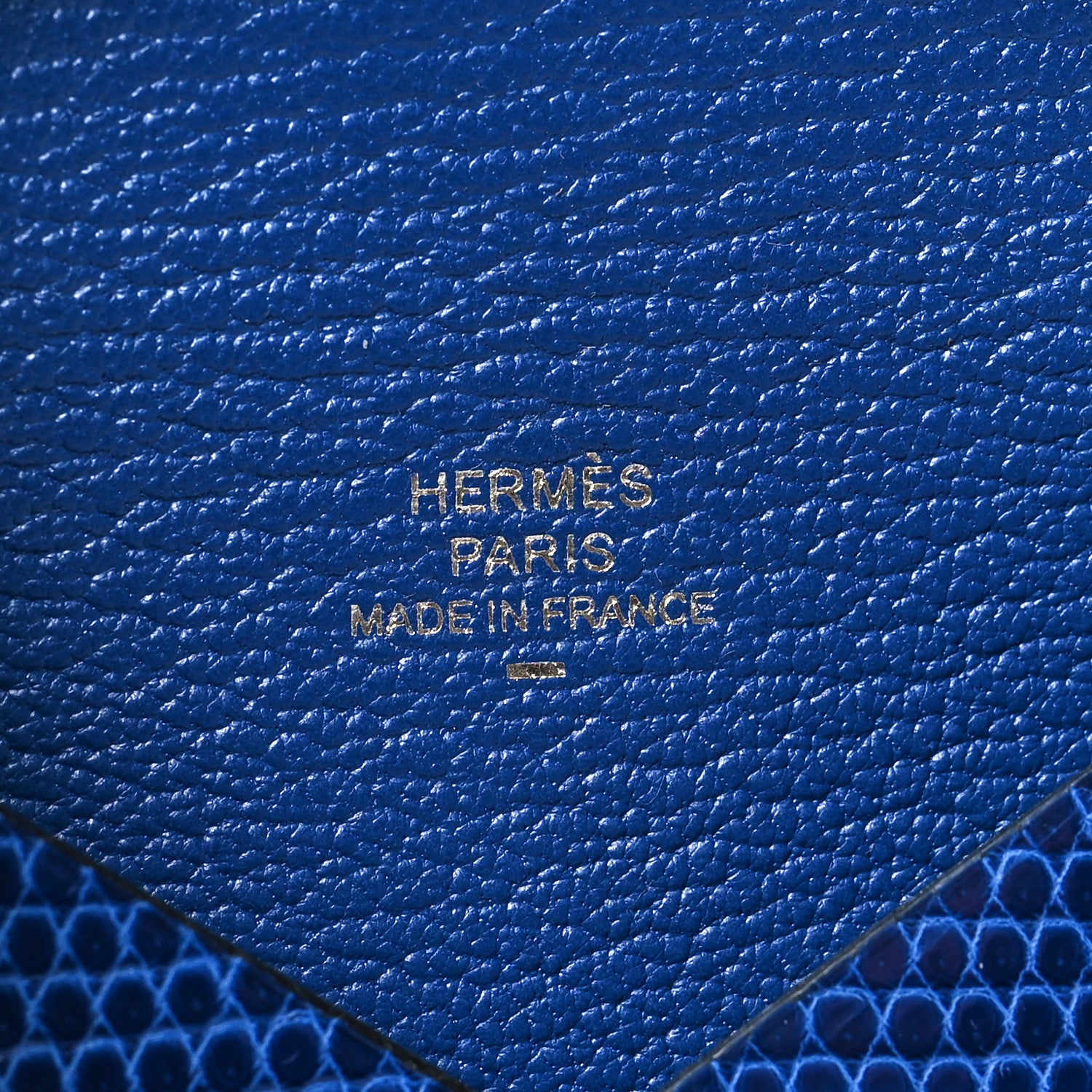 Hermes Lizard Calvi Card Case Bleu Saphir 8 of 11
