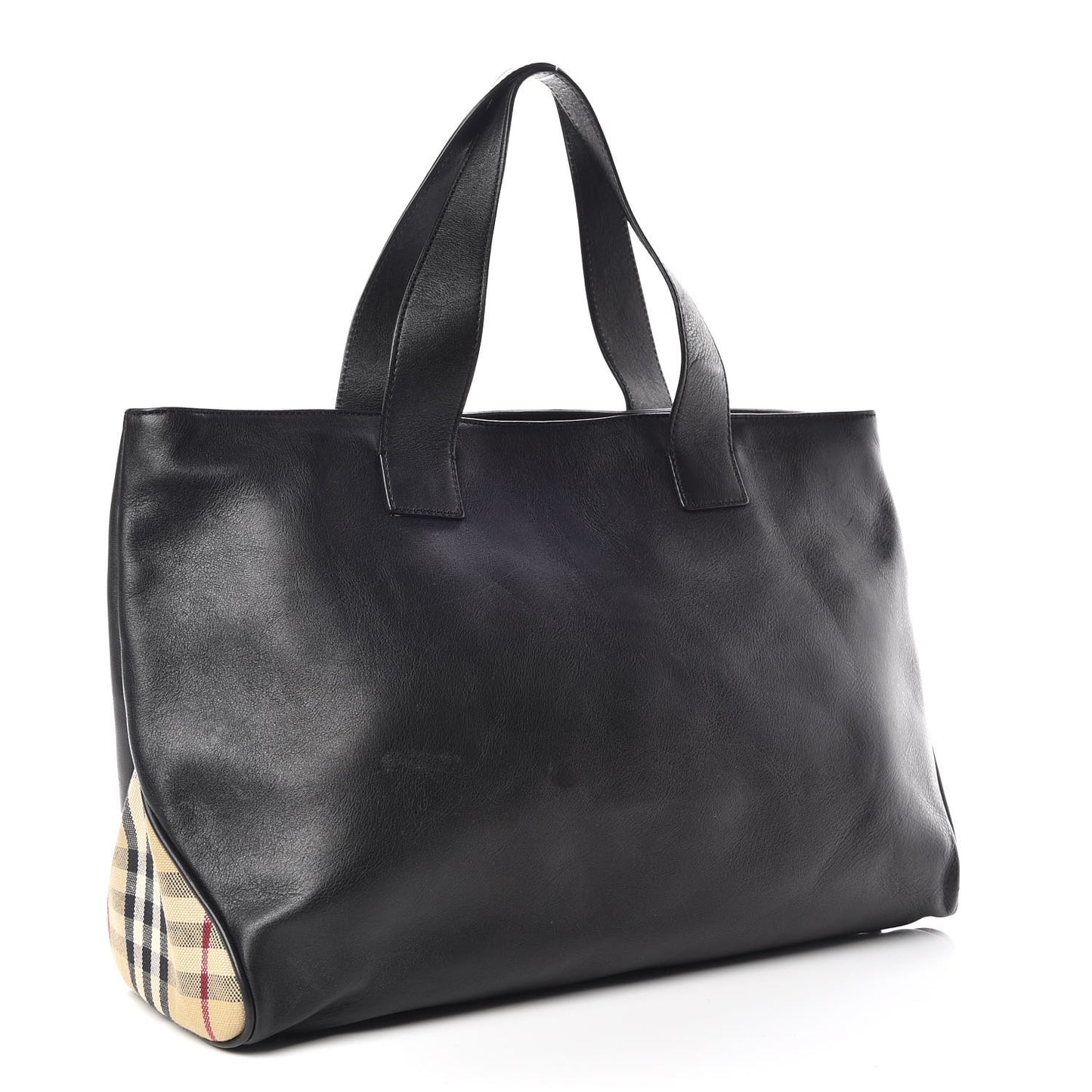 Calfskin Haymarket Check Toggle Shoulder Bag Black