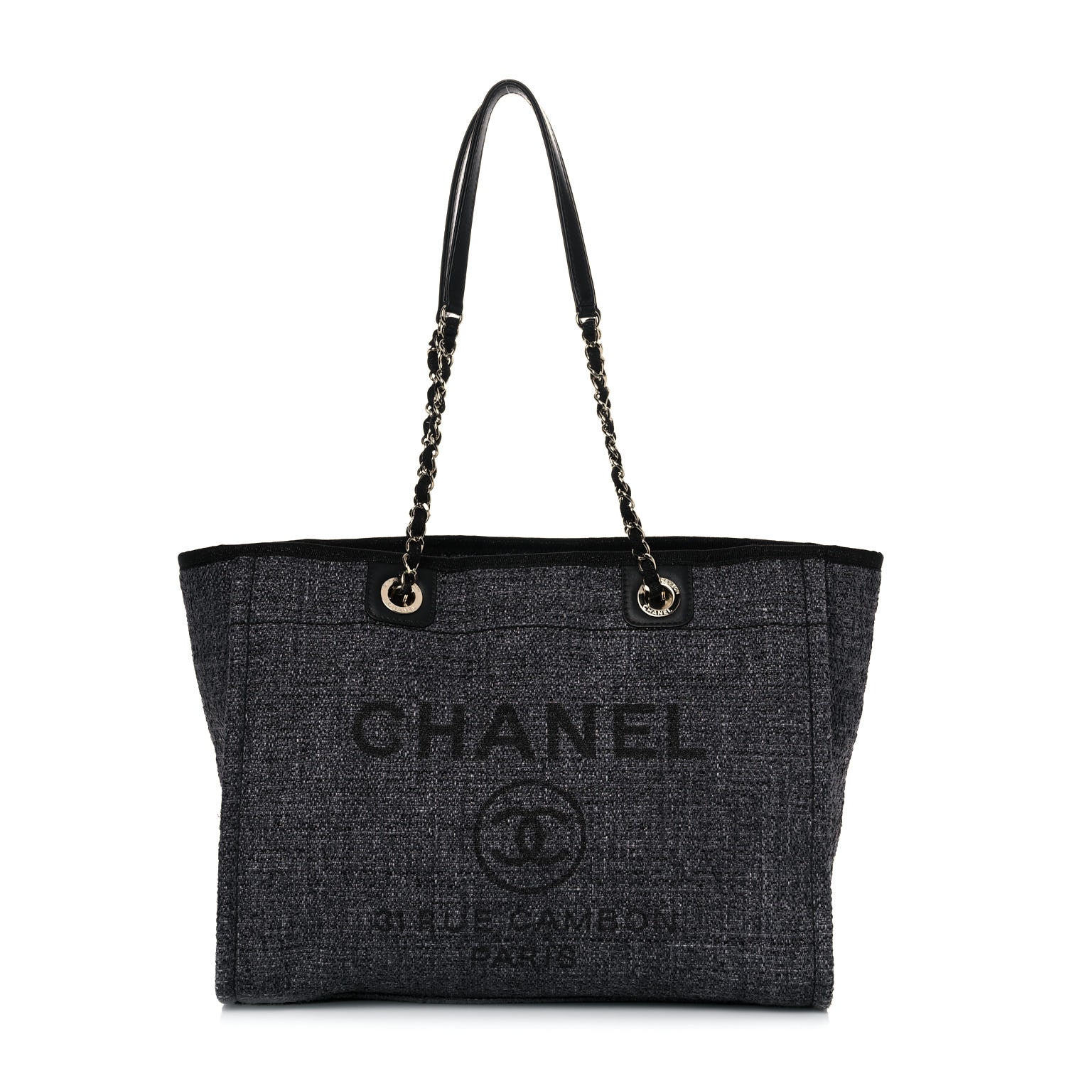 Chanel Lurex Boucle Small Deauville Tote Black 1 of 10