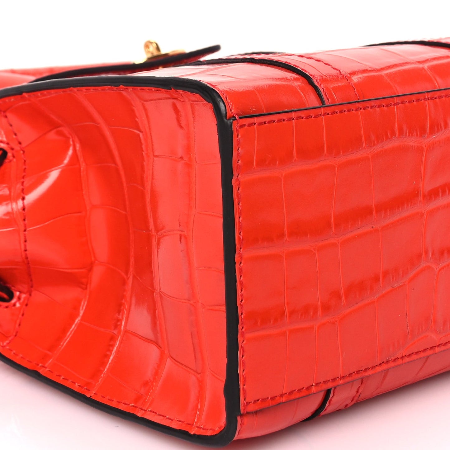 Crocodile Embossed Micro Zipped Bayswater Hibiscus Red