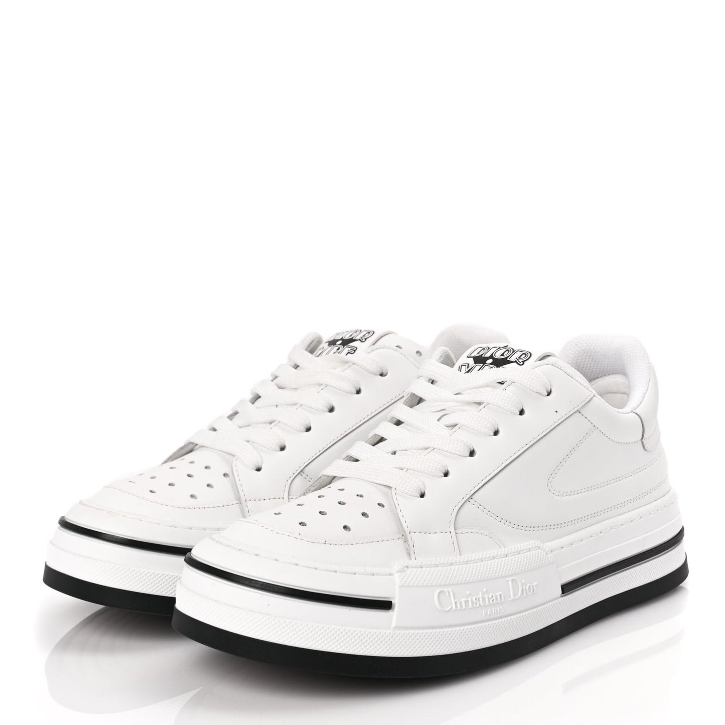 Calfskin D-Freeway Low Top Sneakers 39 White