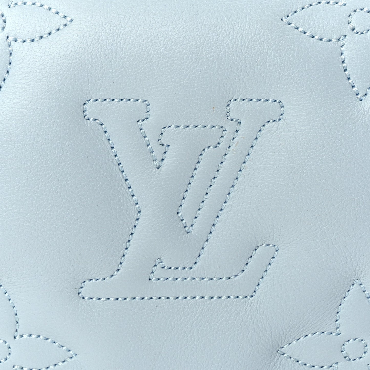 Calfskin Bubblegram Wallet On Strap Ice Blue
