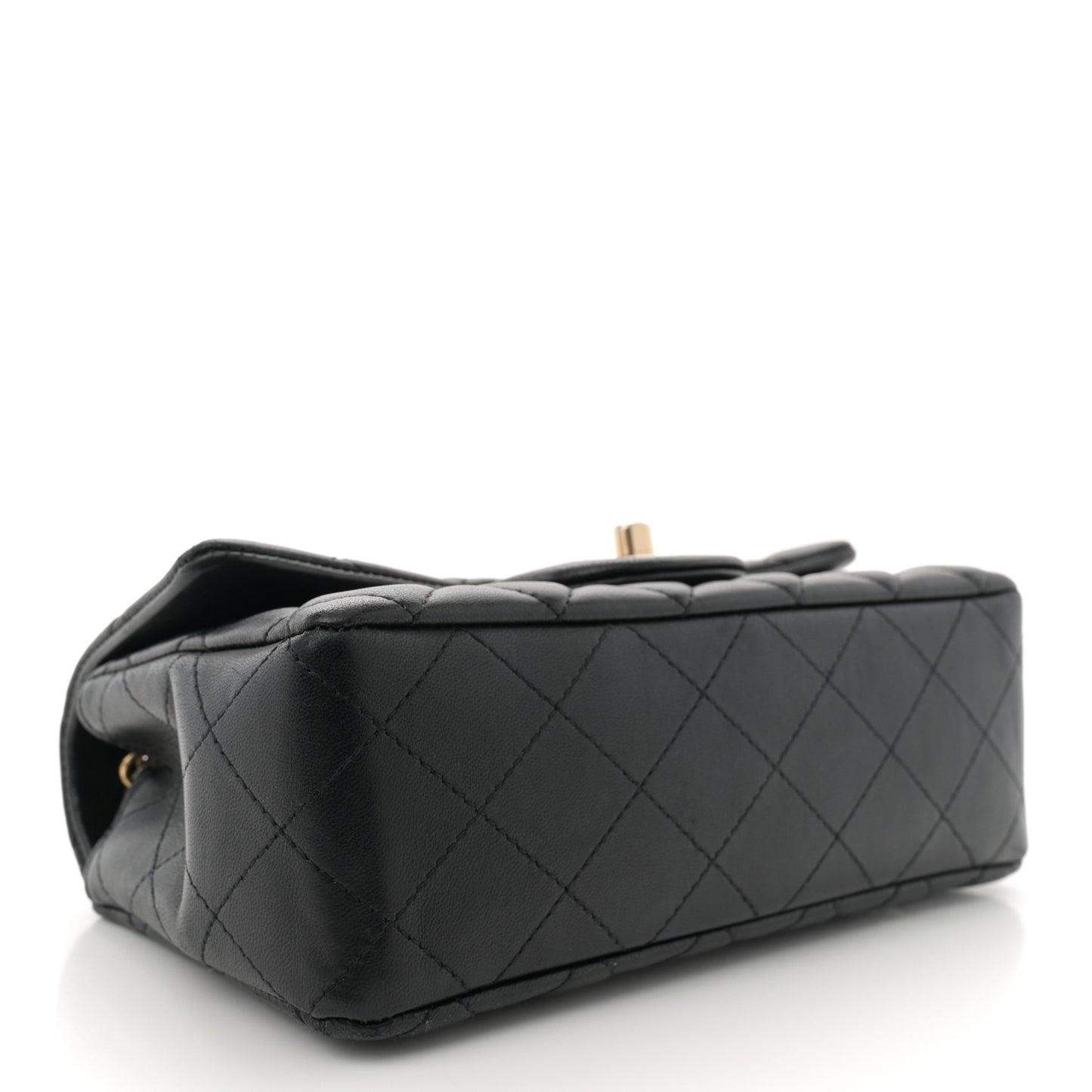Lambskin Quilted Mini Rectangular Flap Black
