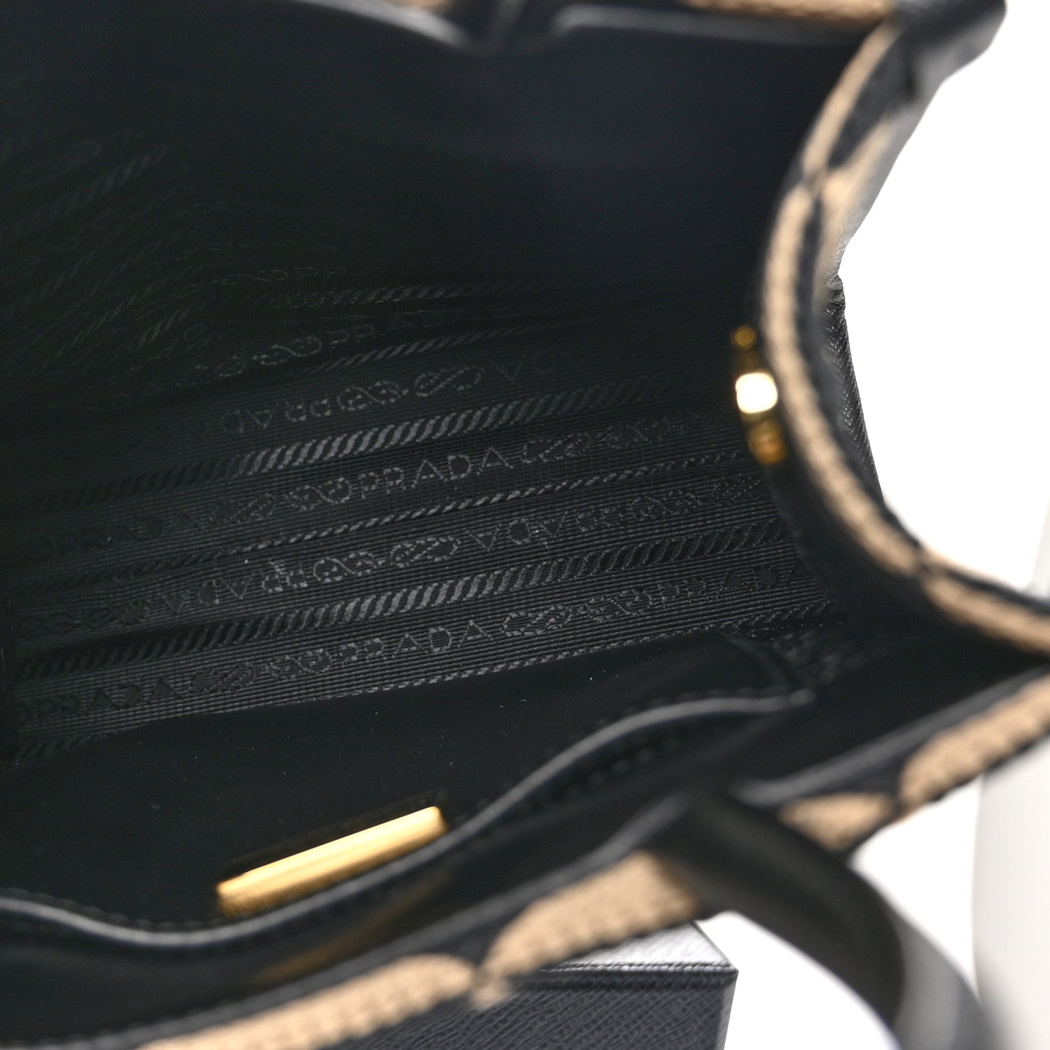 Prada Jacquard Saffiano Triangolo Symbole Embroidered Micro Tote Black Corda 4 of 9