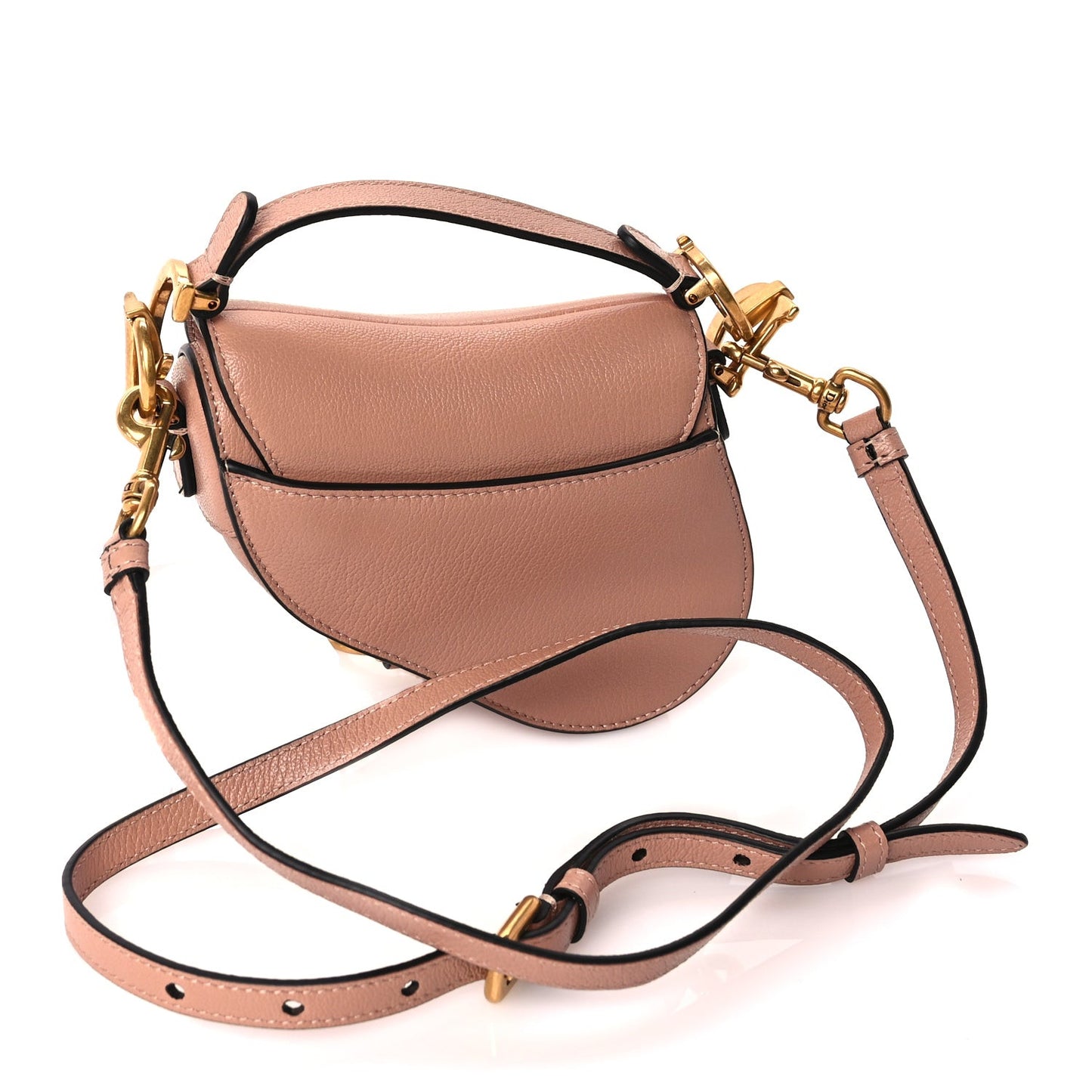 Goatskin Micro Saddle Bag With Strap Rose Des Vents