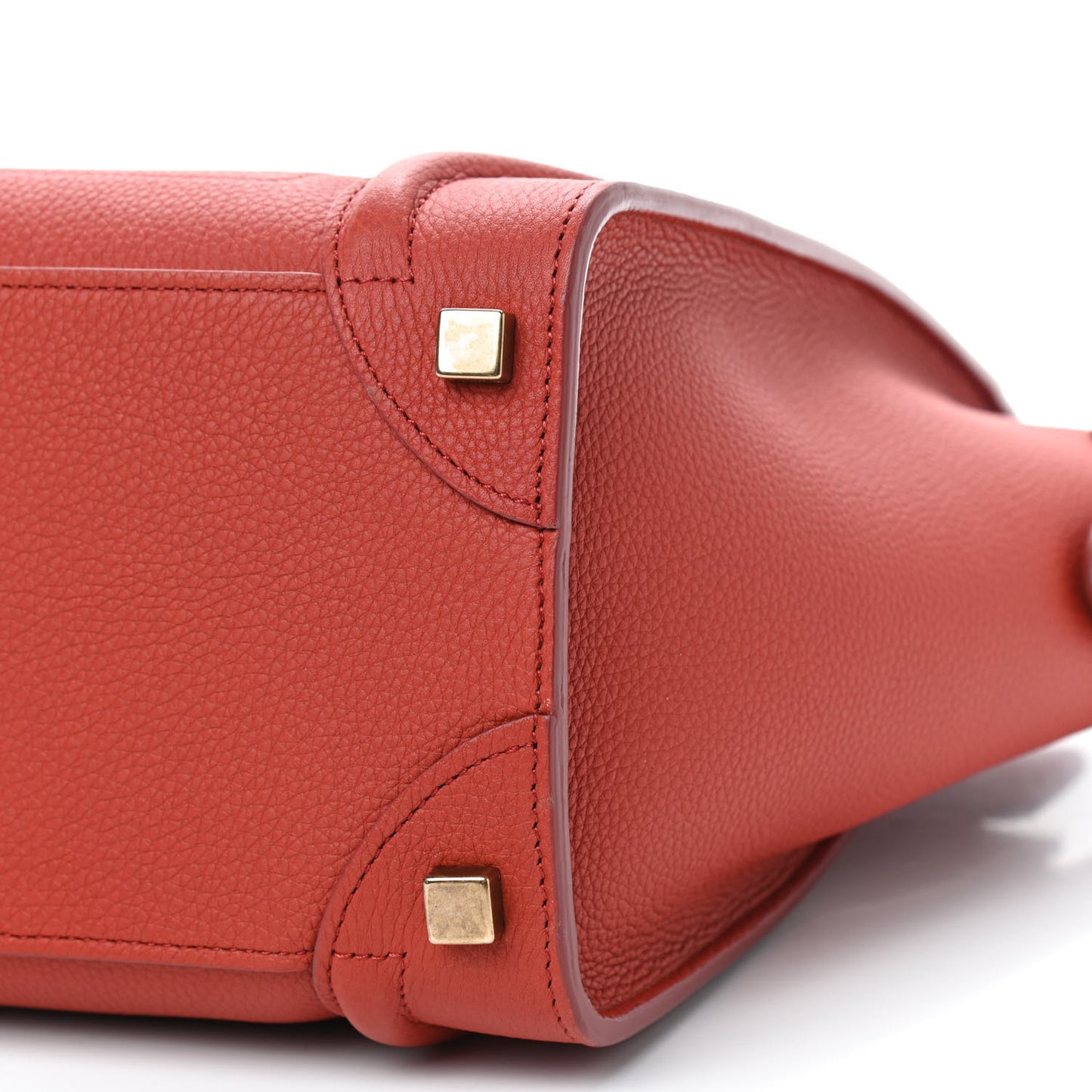 Drummed Calfskin Micro Luggage Fox Red