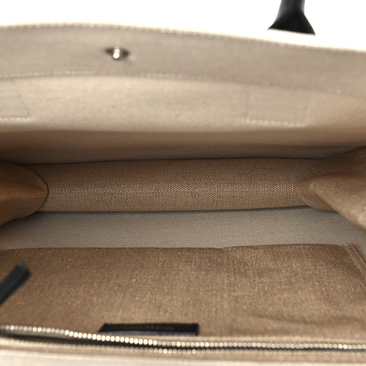 Linen Calfskin Rive Gauche North South Tote Optic White