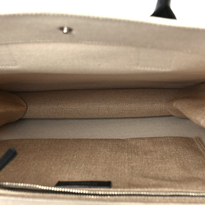 Saint Laurent Linen Calfskin Rive Gauche North South Tote Optic White 4 of 8