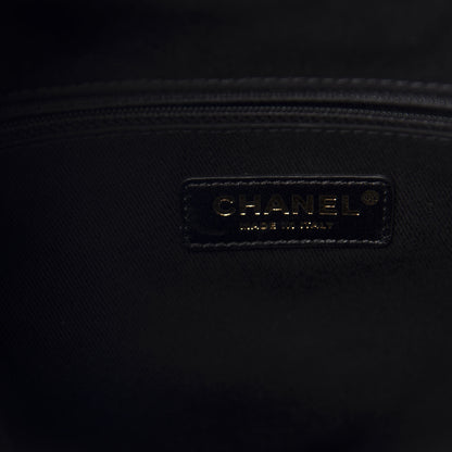 Chanel Mixed Fibers Stripe Deauville Drawstring Bag Black 9 of 11