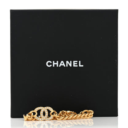 Chanel Crystal CC Chain Link Bracelet Gold 6 of 6