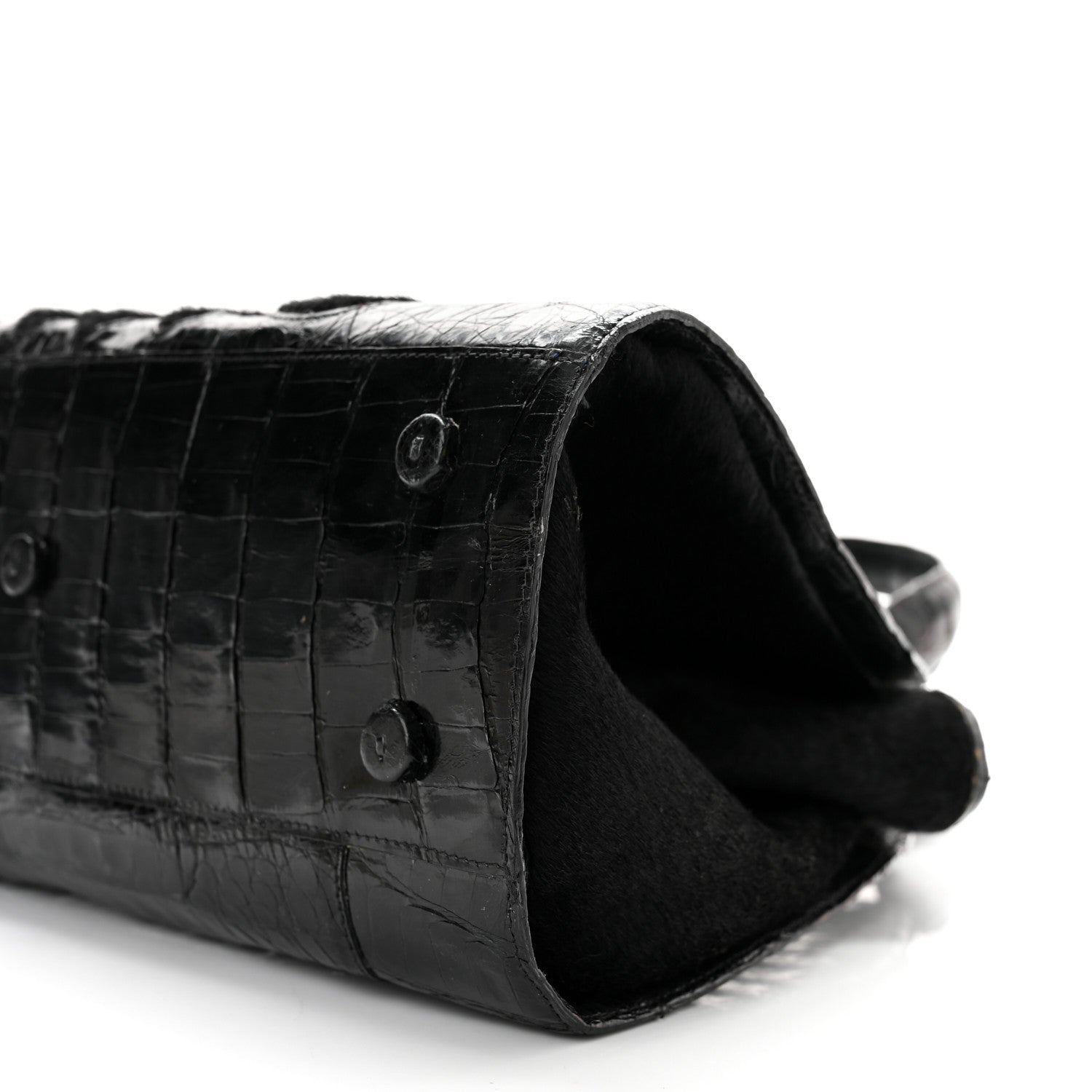 Nancy Gonzalez Crocodile Calf Hair Satchel Black 10 of 10