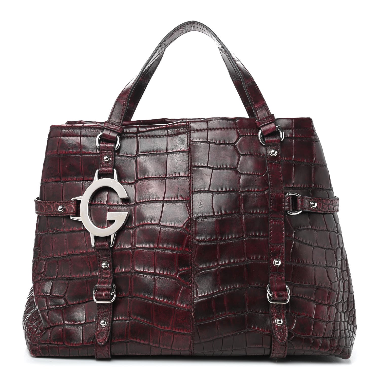 Gucci Crocodile Shoulder Bag Red 1 of 9