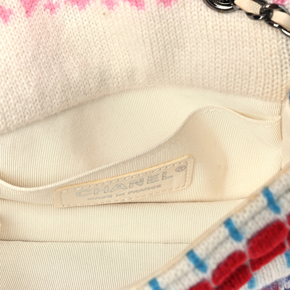 Chanel Cashmere Knit Extra Mini Single Flap White Multicolor 8 of 18