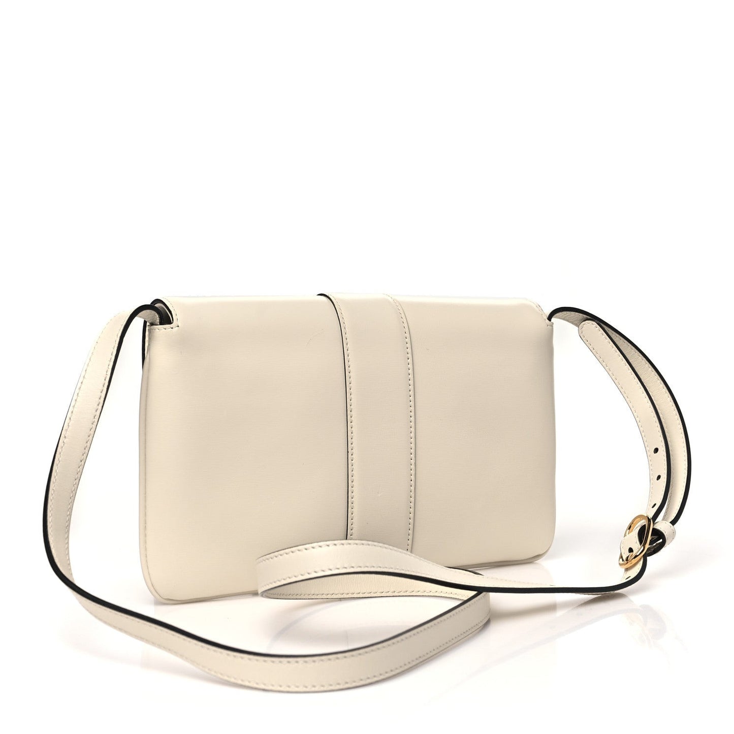 Calfskin Small Arli Flap Shoulder Bag Mystic White